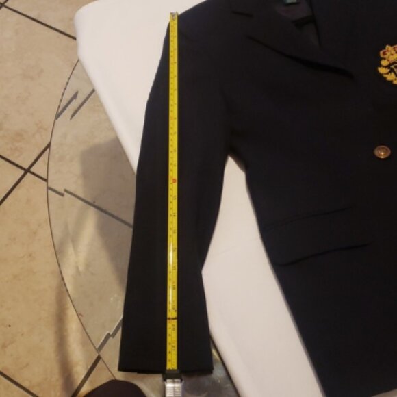 LAUREN Ralph lauren VINTAGE Womans Blue Sport Coat with Crest 2P - Picture 2 of 7